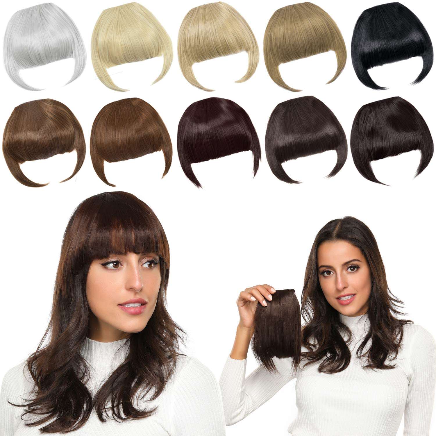2024 HOT SALEđ„ 45% OFF| Seamless 3D Clip-In Bangs Hair Extensions