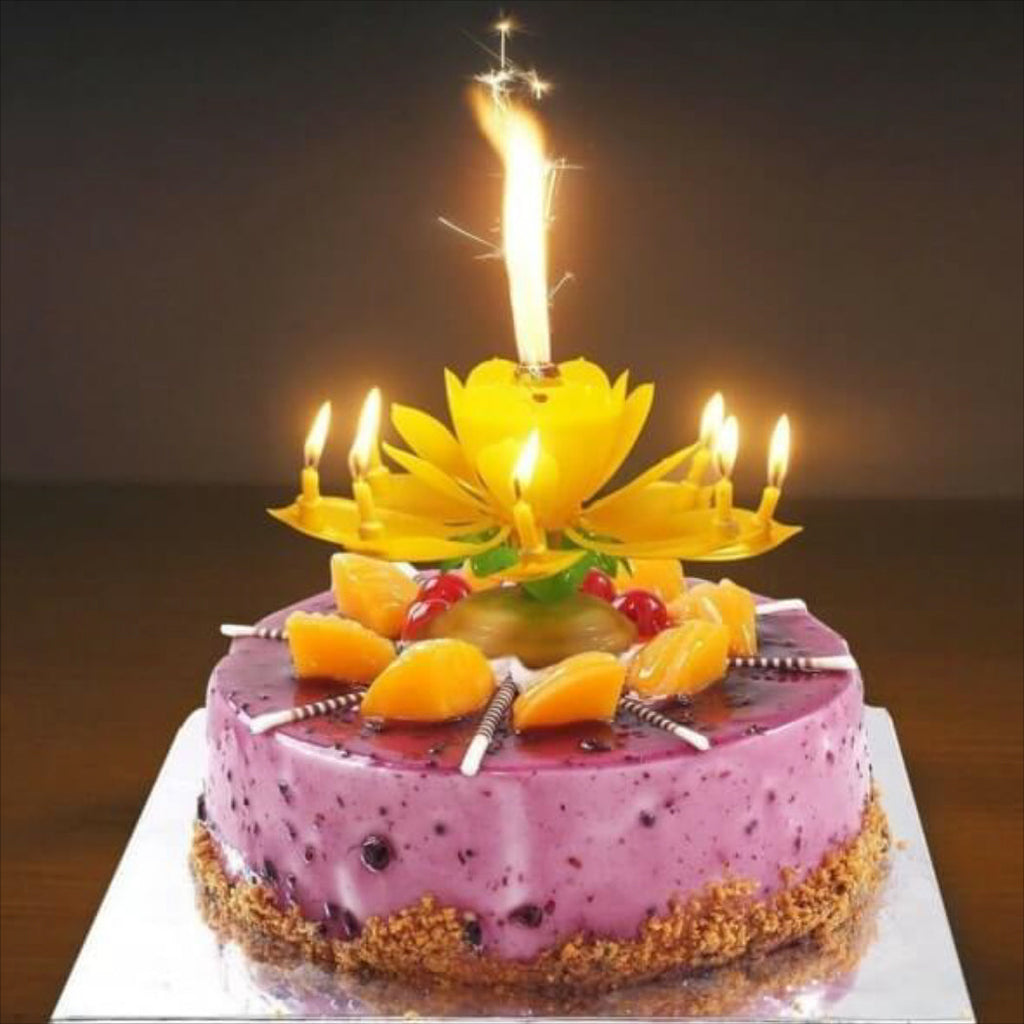 Only $9.98 Today!!--Upgrade Multicolor Rotating Lotus Cake Candle(Buy 10 Get 20 Free)