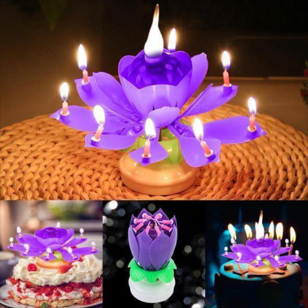 Only $9.98 Today!!--Upgrade Multicolor Rotating Lotus Cake Candle(Buy 10 Get 20 Free)