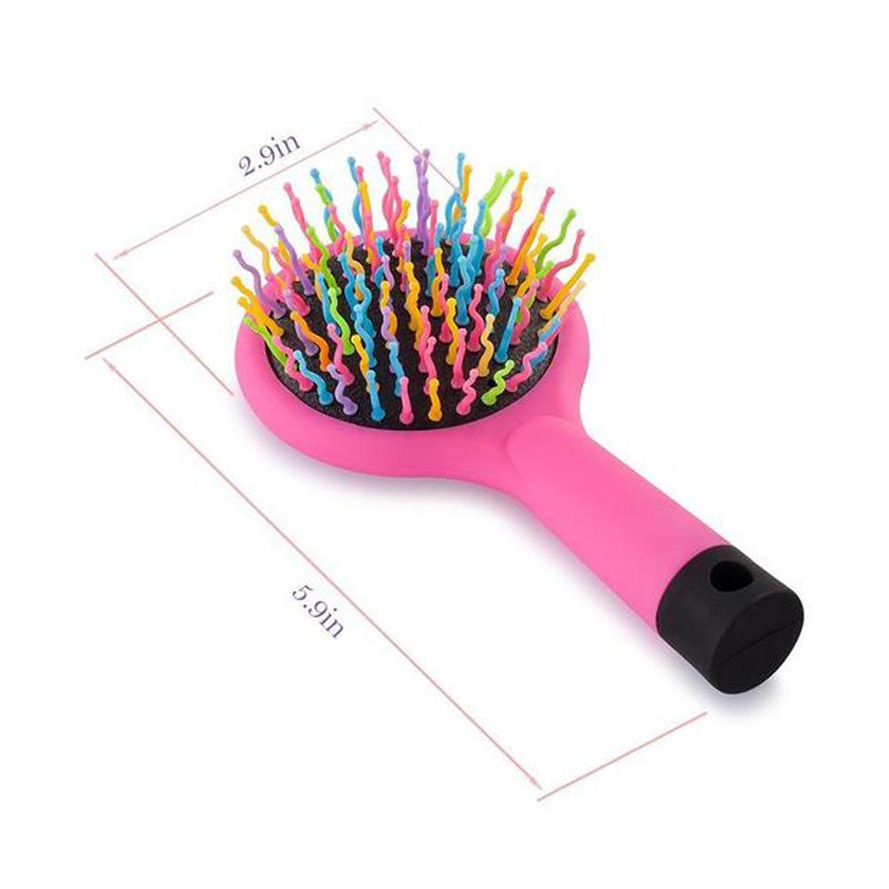 Luna Portable Volume Rainbow Detangling Hair Comb with Mirror