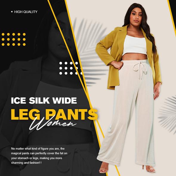 【Summer promotion-50% OFF】Ice Silk Wide Leg Pants Women-Buy 2 Get Free Shipping