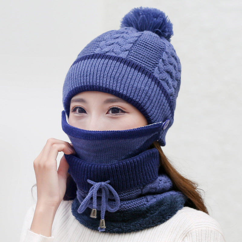 3-in-1 Knitted Winter Beanie (Hat + Scarf + Mask)