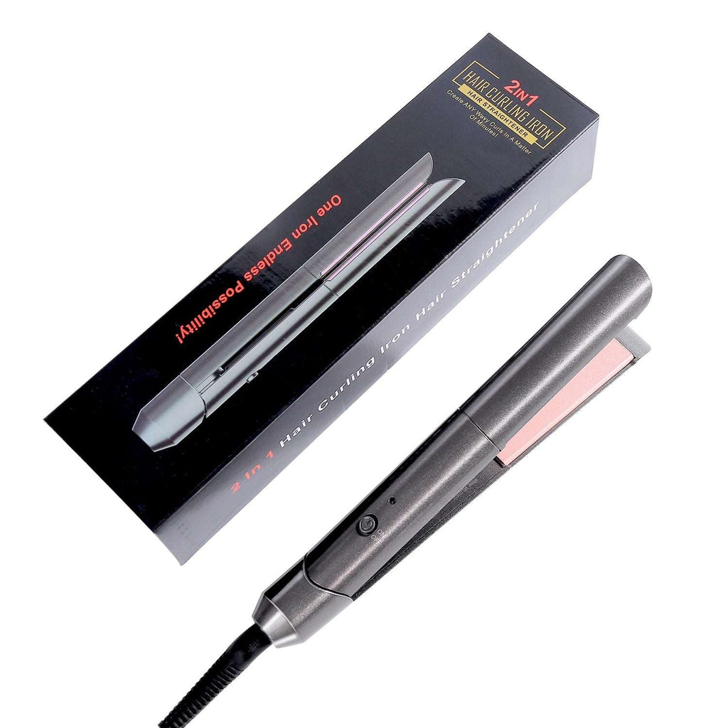 Flat Iron,Hair Straightener Curler 2 in 1,Ceramic Tourmaline Titanium Flat Iron for Hair Fast Heating-up Temp 265 to 450℉