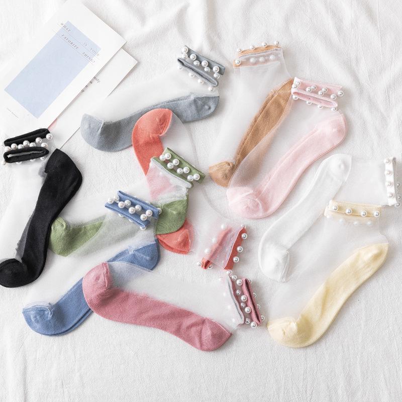 BUY 10 GET 5 FREE💖---Pearl transparent socks (10 Colors)
